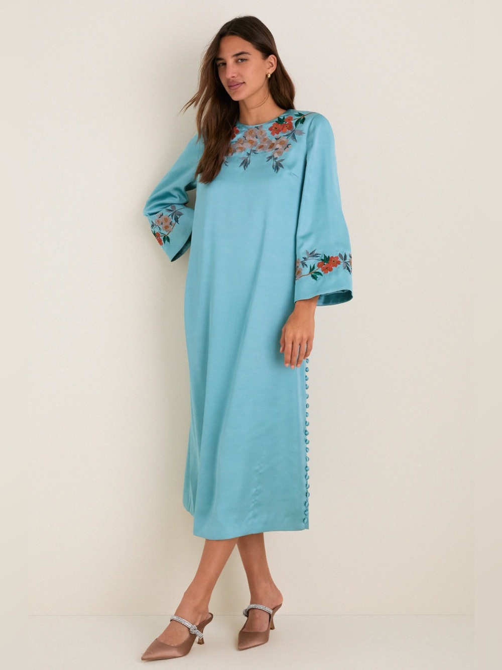 Tuckernuck Cameo Blossom Embroidered Duchess Satin Jamie Dress Size XL NWT